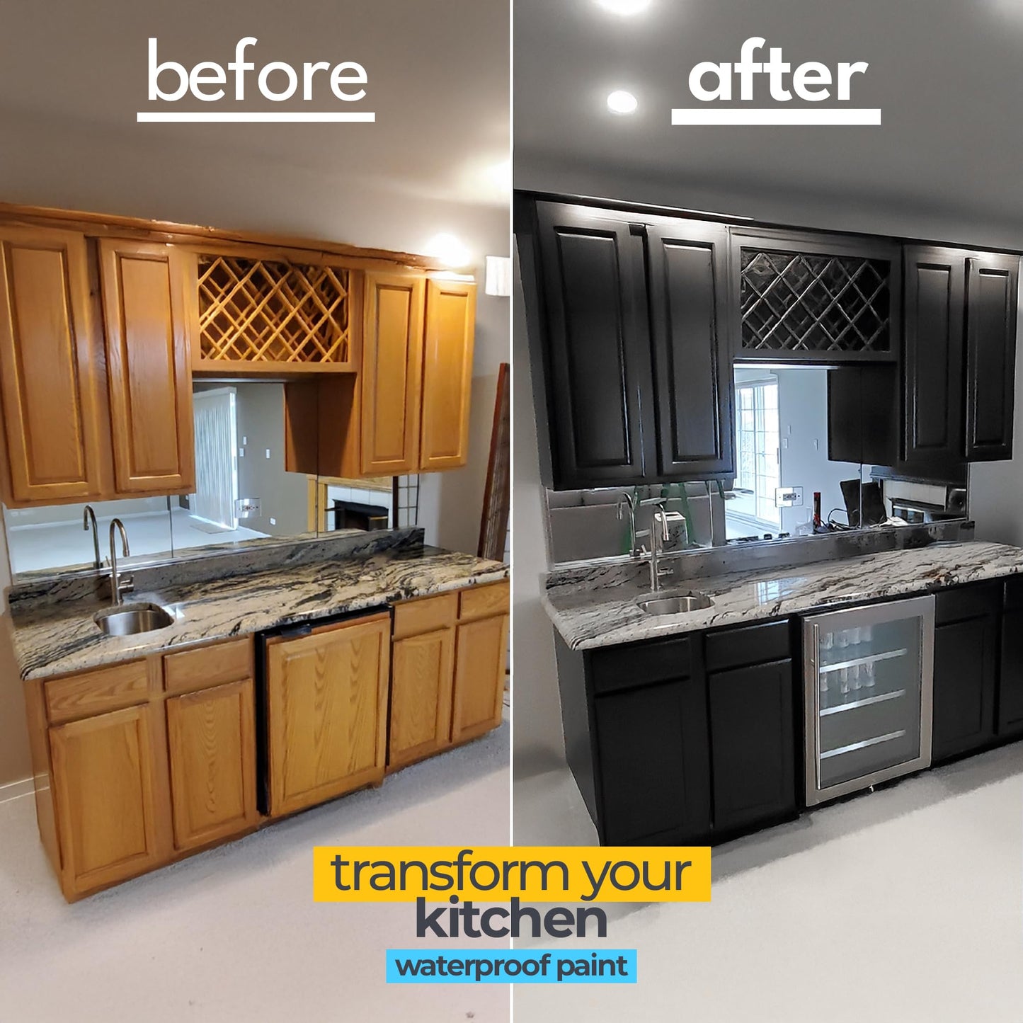 All in One Paint for Bathroom, Bathtub, Tile, Paint for Wet Surfaces, Sink, Kitchen Cabinet, Worktop, Wood, Furniture - Matte & 250ml