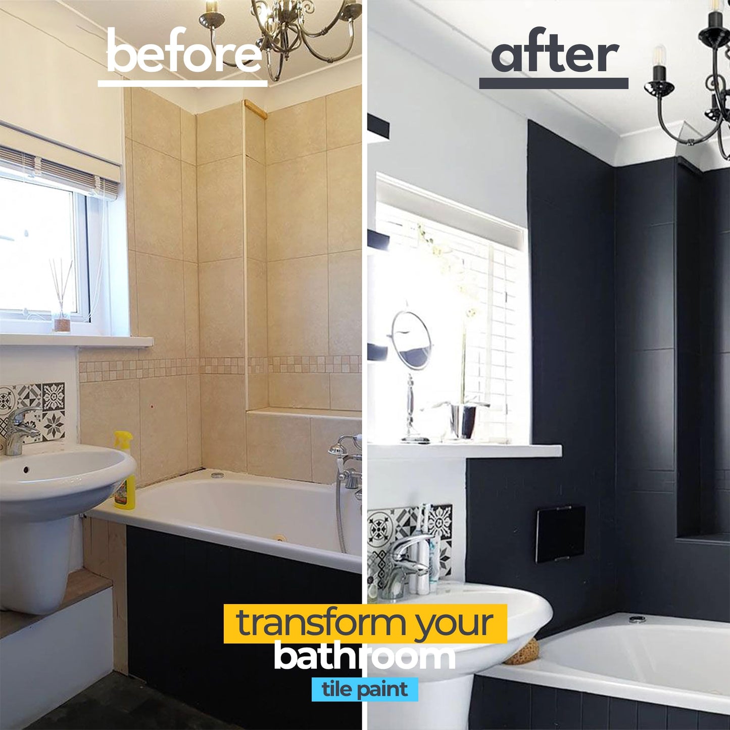 All in One Paint for Bathroom, Bathtub, Tile, Paint for Wet Surfaces, Sink, Kitchen Cabinet, Worktop, Wood, Furniture - Matte & 250ml