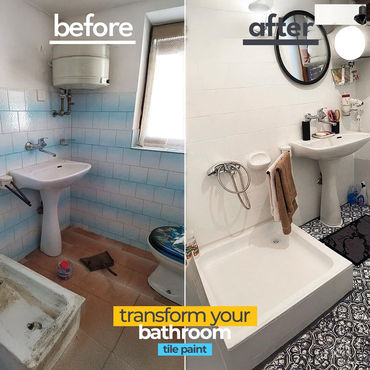 All in One Paint for Bathroom, Bathtub, Tile, Paint for Wet Surfaces, Sink, Kitchen Cabinet, Worktop, Wood, Furniture - Matte & 250ml