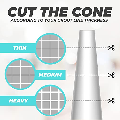 PentaUSA Ready Mixed Tile Grout - Set with Sponge, Rake, Floater, Reviver for Bathroom, Kitchen, Floor Tiles - 250 gr