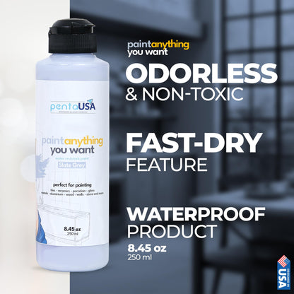 All in One Paint for Bathroom, Bathtub, Tile, Paint for Wet Surfaces, Sink, Kitchen Cabinet, Worktop, Wood, Furniture - Matte & 250ml