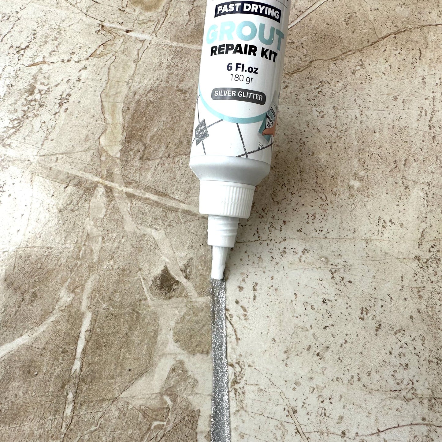PentaUSA Grout - Glitter Grout for Tiles, Ready Mixed Grout, Gliterred Shiny Grouting Set with Grout Floater (180 ml)