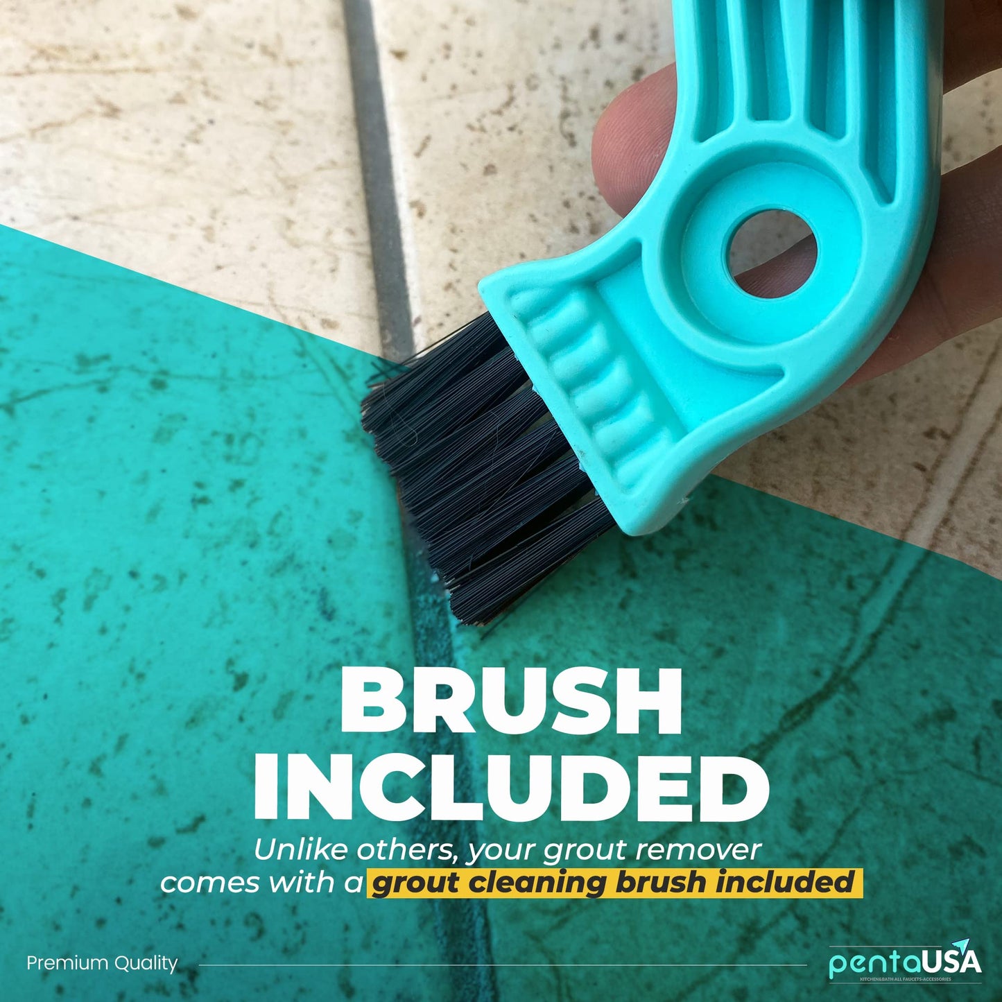 PentaUSA Grout Removal Tool - Caulk Remover & Tile Grout Scraper Saw to Clean Tile Joints (2 Extra Blades)
