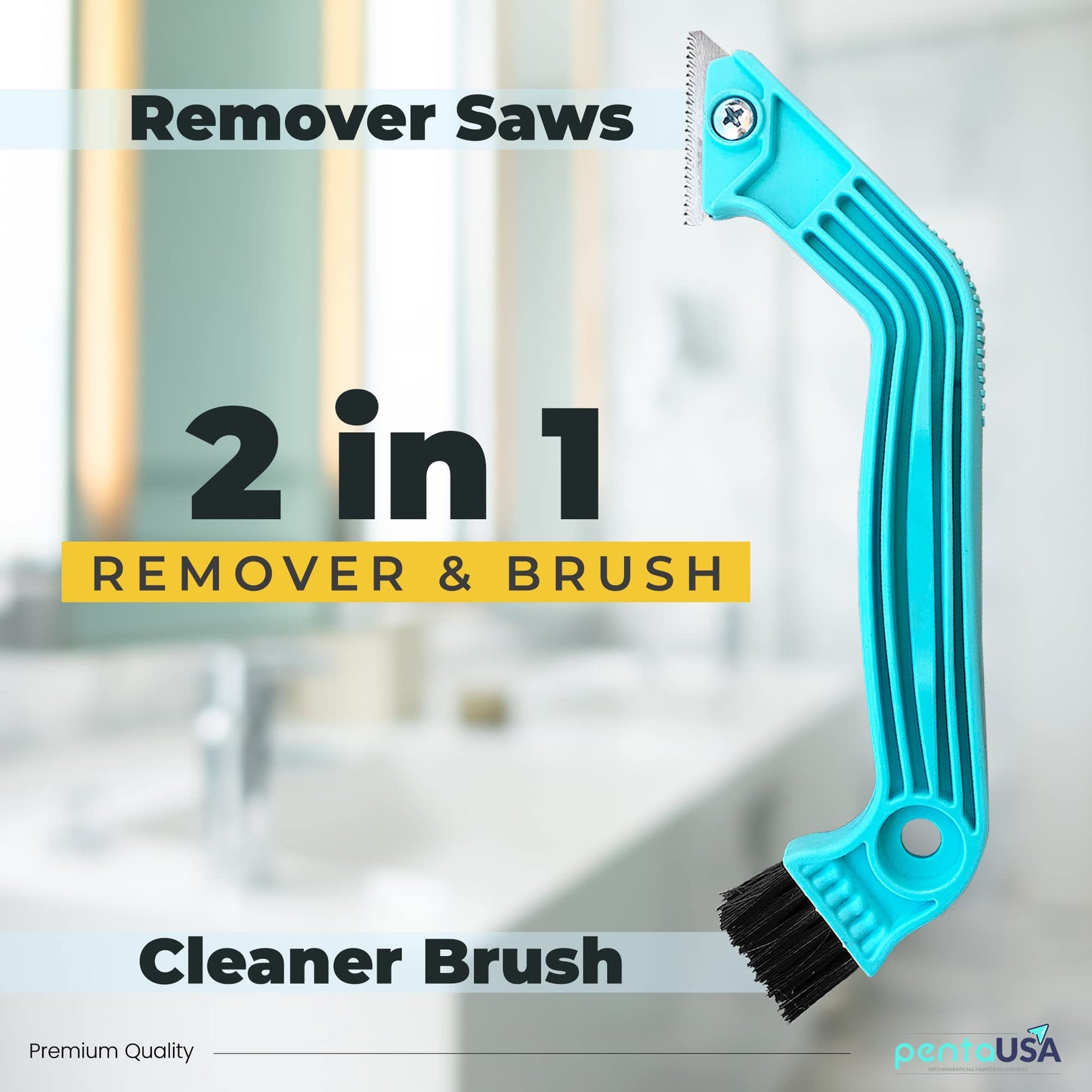 PentaUSA Grout Removal Tool - Caulk Remover & Tile Grout Scraper Saw to Clean Tile Joints (2 Extra Blades)