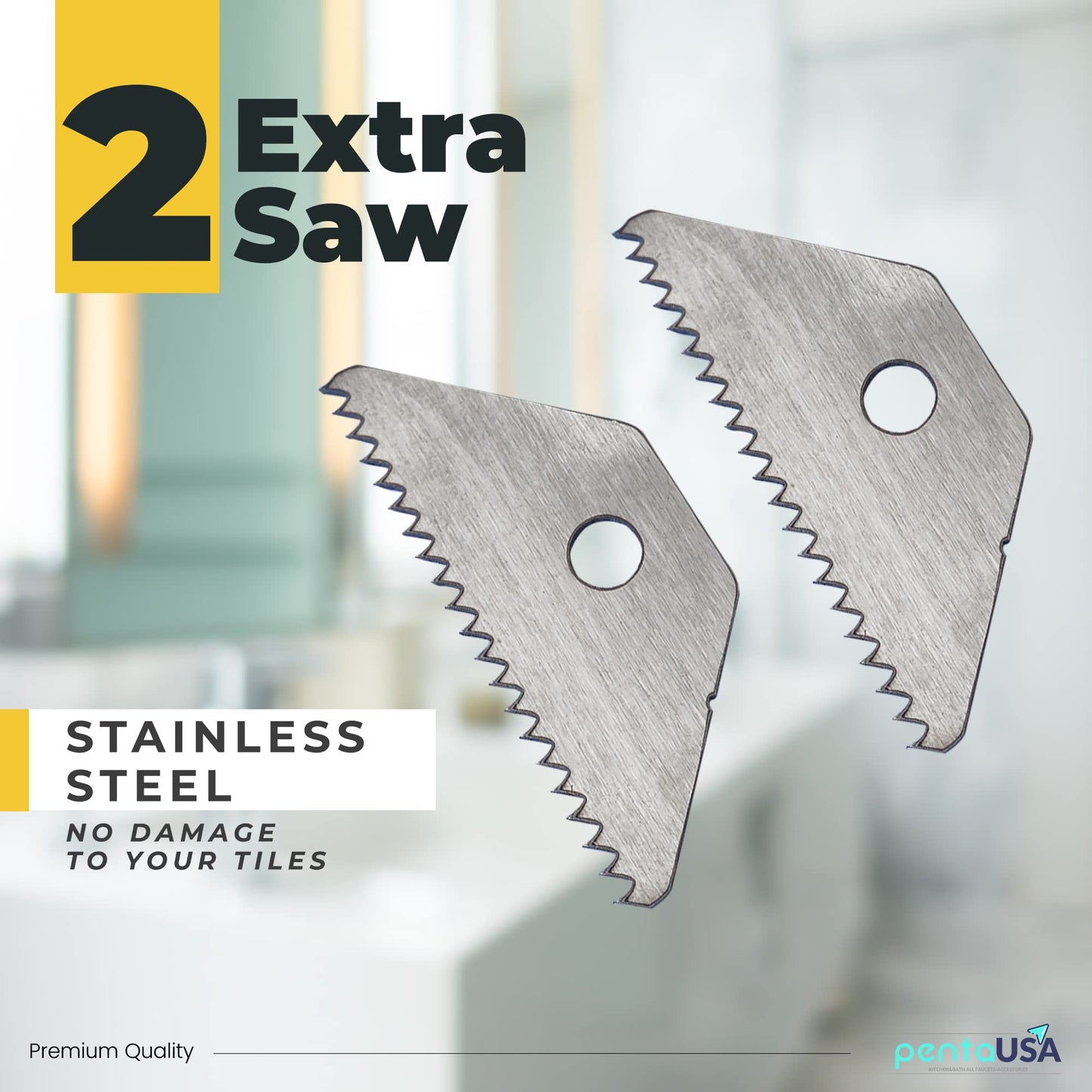 PentaUSA Grout Removal Tool - Caulk Remover & Tile Grout Scraper Saw to Clean Tile Joints (2 Extra Blades)