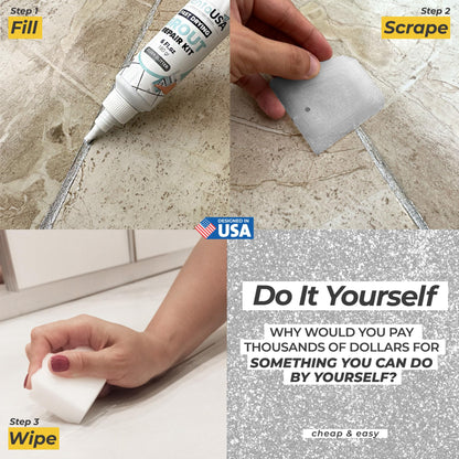 PentaUSA Grout - Glitter Grout for Tiles, Ready Mixed Grout, Gliterred Shiny Grouting Set with Grout Floater (180 ml)