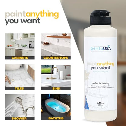 All in One Paint for Bathroom, Bathtub, Tile, Paint for Wet Surfaces, Sink, Kitchen Cabinet, Worktop, Wood, Furniture - Matte & 250ml