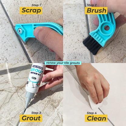 PentaUSA Grout Removal Tool - Caulk Remover & Tile Grout Scraper Saw to Clean Tile Joints (2 Extra Blades)