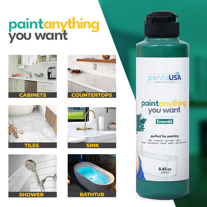 All in One Paint for Bathroom, Bathtub, Tile, Paint for Wet Surfaces, Sink, Kitchen Cabinet, Worktop, Wood, Furniture - Matte & 250ml