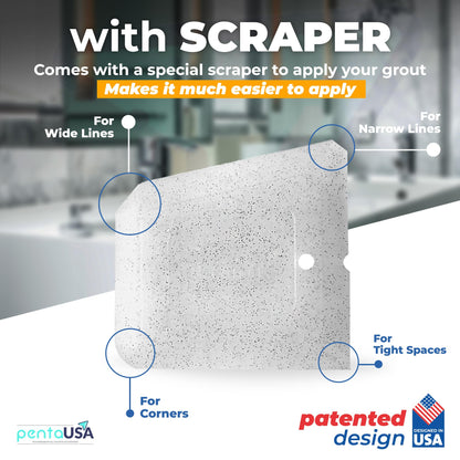 PentaUSA Grout - Glitter Grout for Tiles, Ready Mixed Grout, Gliterred Shiny Grouting Set with Grout Floater (180 ml)