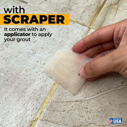 PentaUSA Grout - Glitter Grout for Tiles, Ready Mixed Grout, Gliterred Shiny Grouting Set with Grout Floater (180 ml)